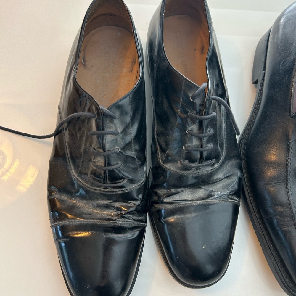 Giorgio Armani Black Leather Oxfords Men’s size 11